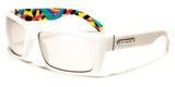 Biohazard Abstract Wrap Around Rectangular Sport Sunglasses